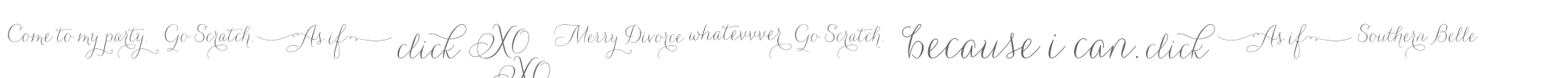 Sample characters Carolyna Words Font
